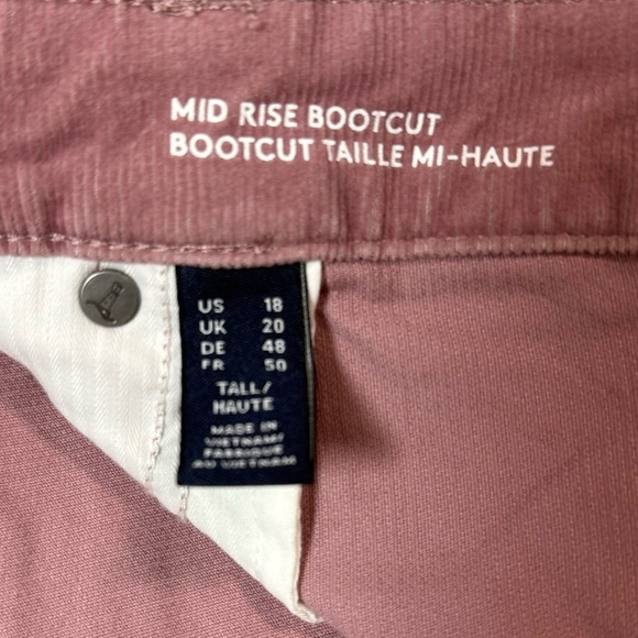 Lands' End Women's Mauve Bootcut Corduroy Pants 18 Tall - Picture 7 of 7